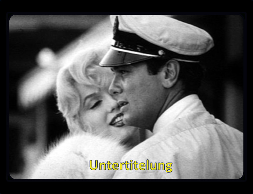 Untertitelung - Filmszene als Symbol für audiovisuelle Untertitelung